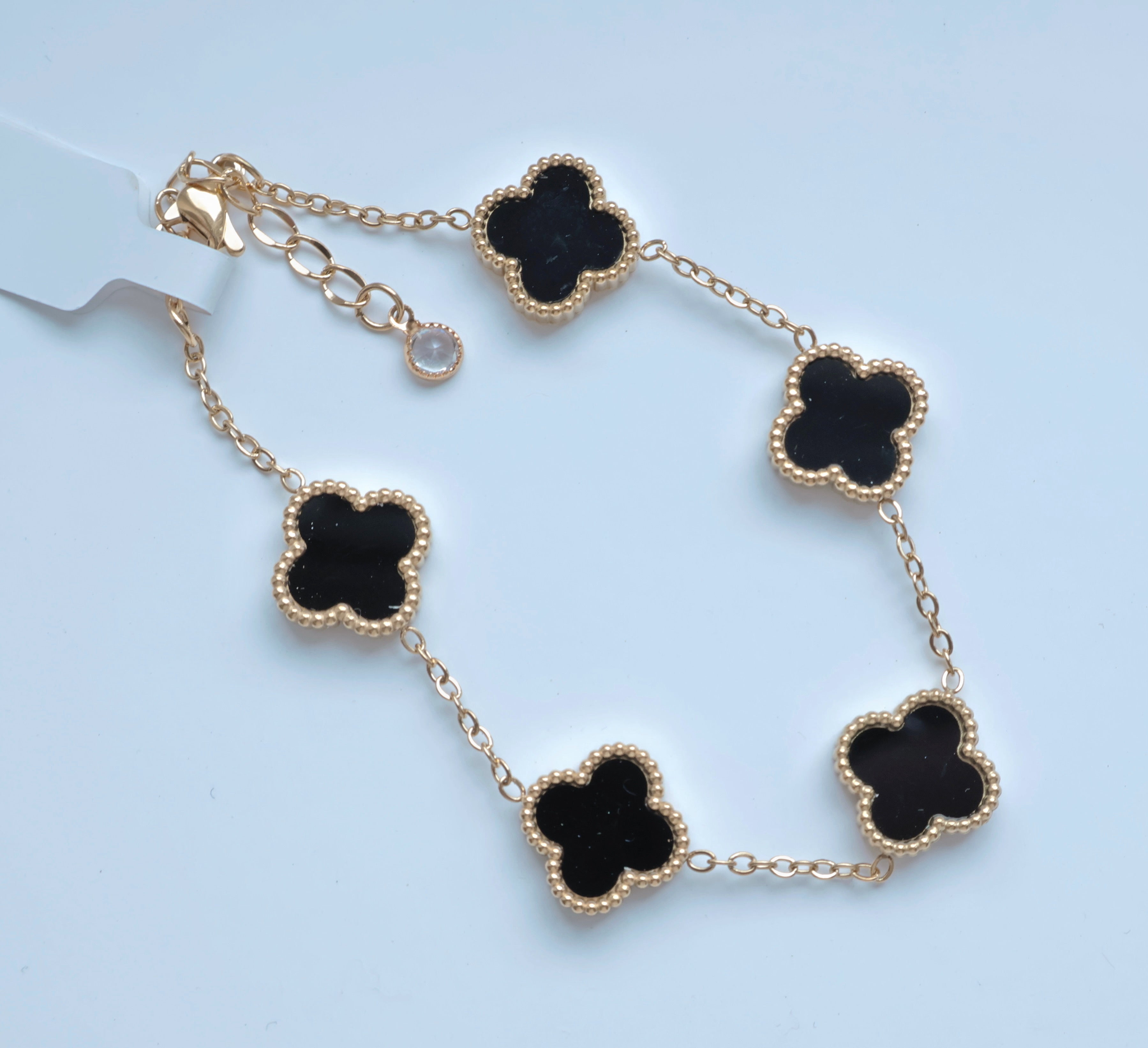 CLOVERS BRACELET - BLACK