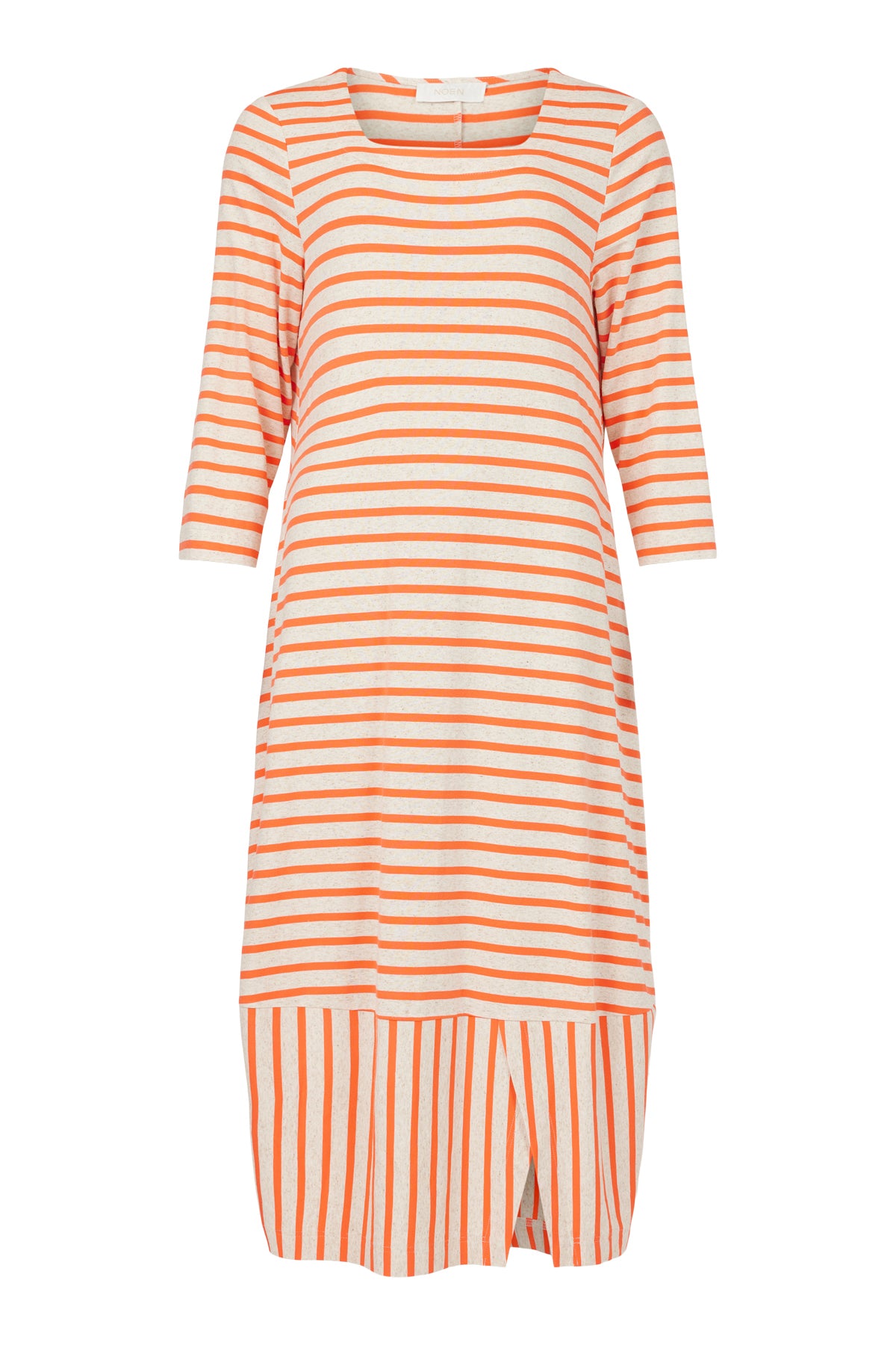NOEN STRIPE BUBBLE DRESS - CORAL