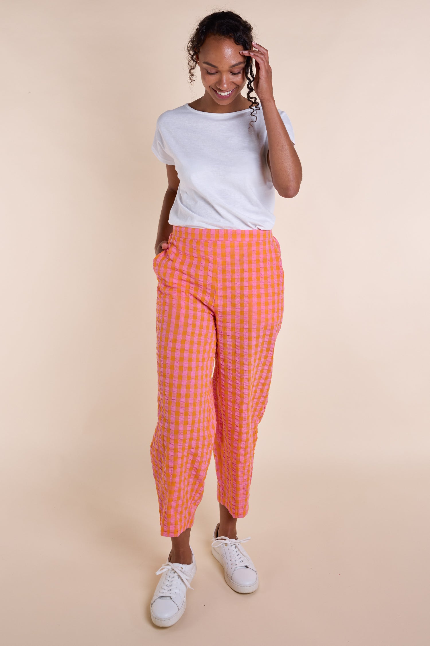 NOMADS COTTON CHECK BUBBLE TROUSER