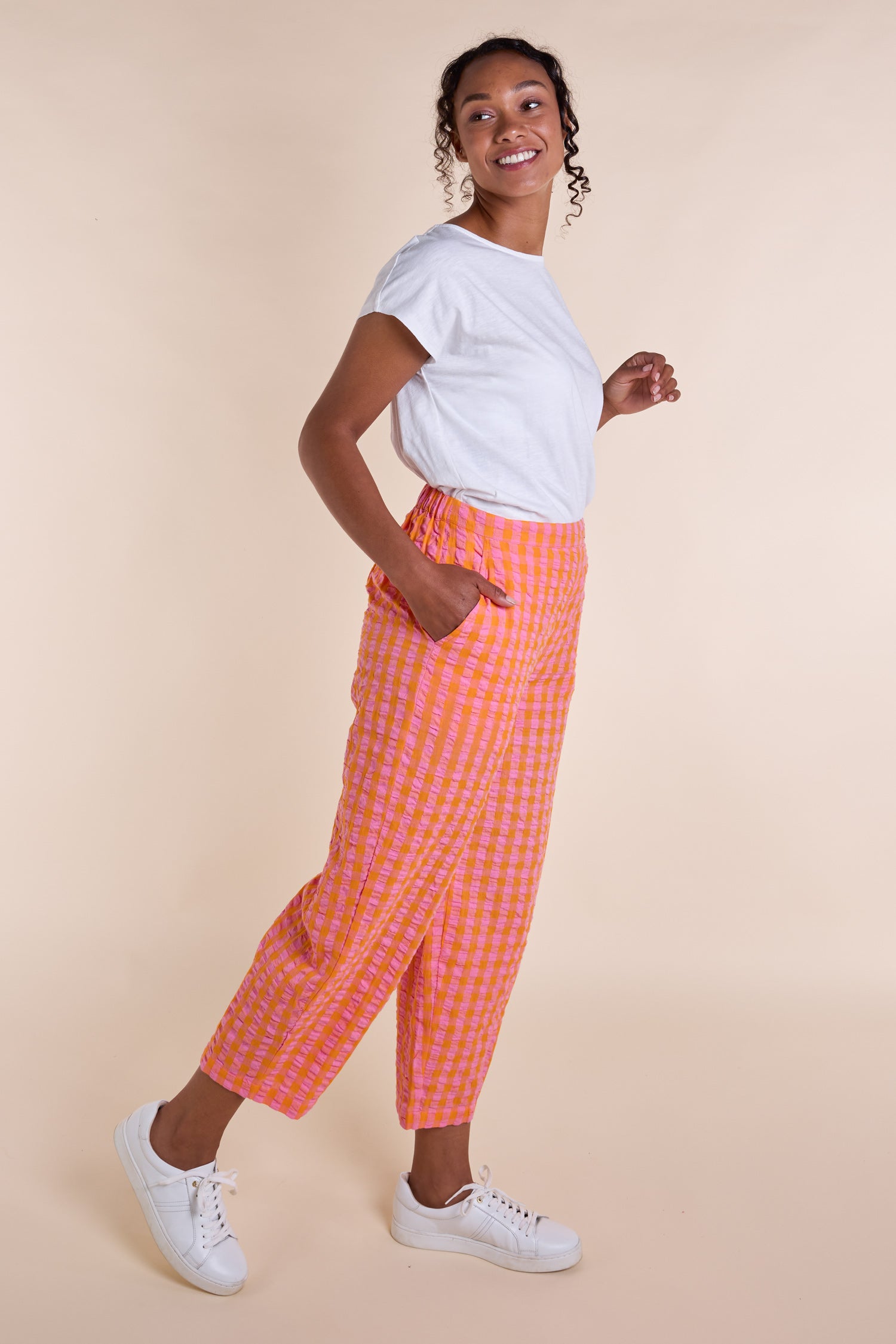NOMADS COTTON CHECK BUBBLE TROUSER