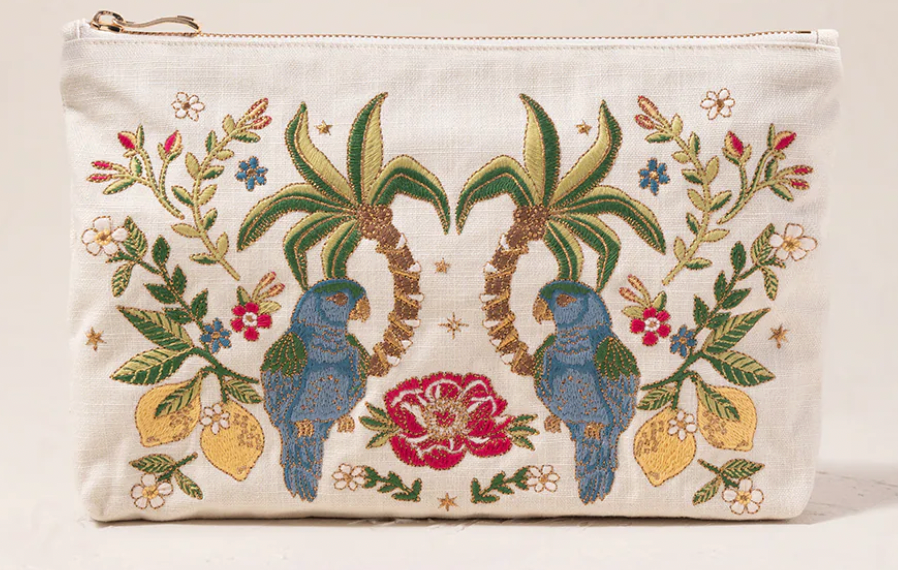 ELIZABETH SCARLETT JUNGLE PARADISE PARROT EVERYDAY POUCH