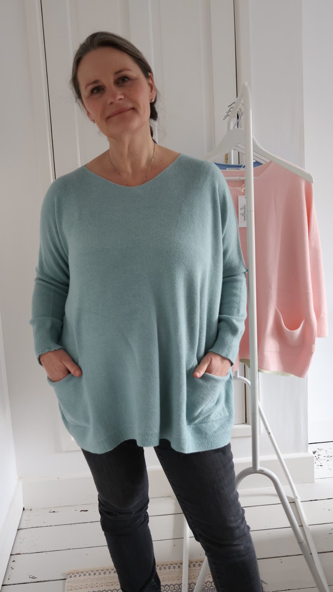 Caryf X Two Pocket Oversized Knit - Seafoam