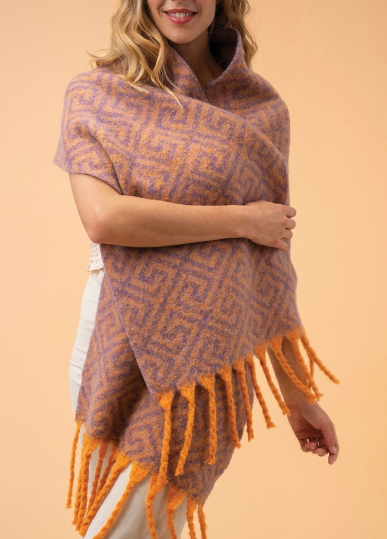 Cosy Scarf - Tangerine & Lavender