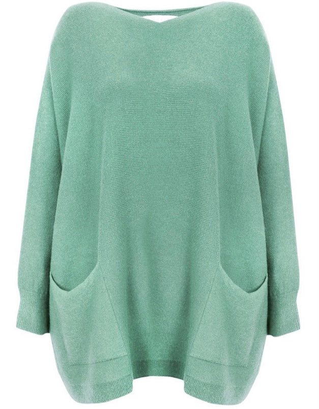 Caryf X Two Pocket Oversized Knit - Seafoam