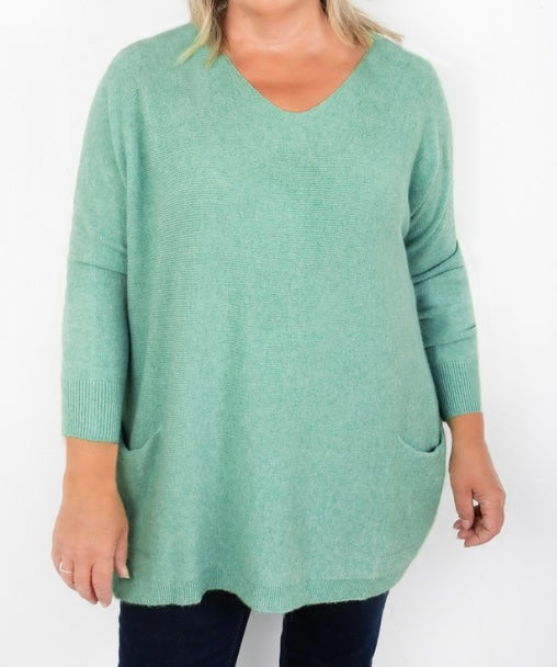 Caryf X Two Pocket Oversized Knit - Seafoam