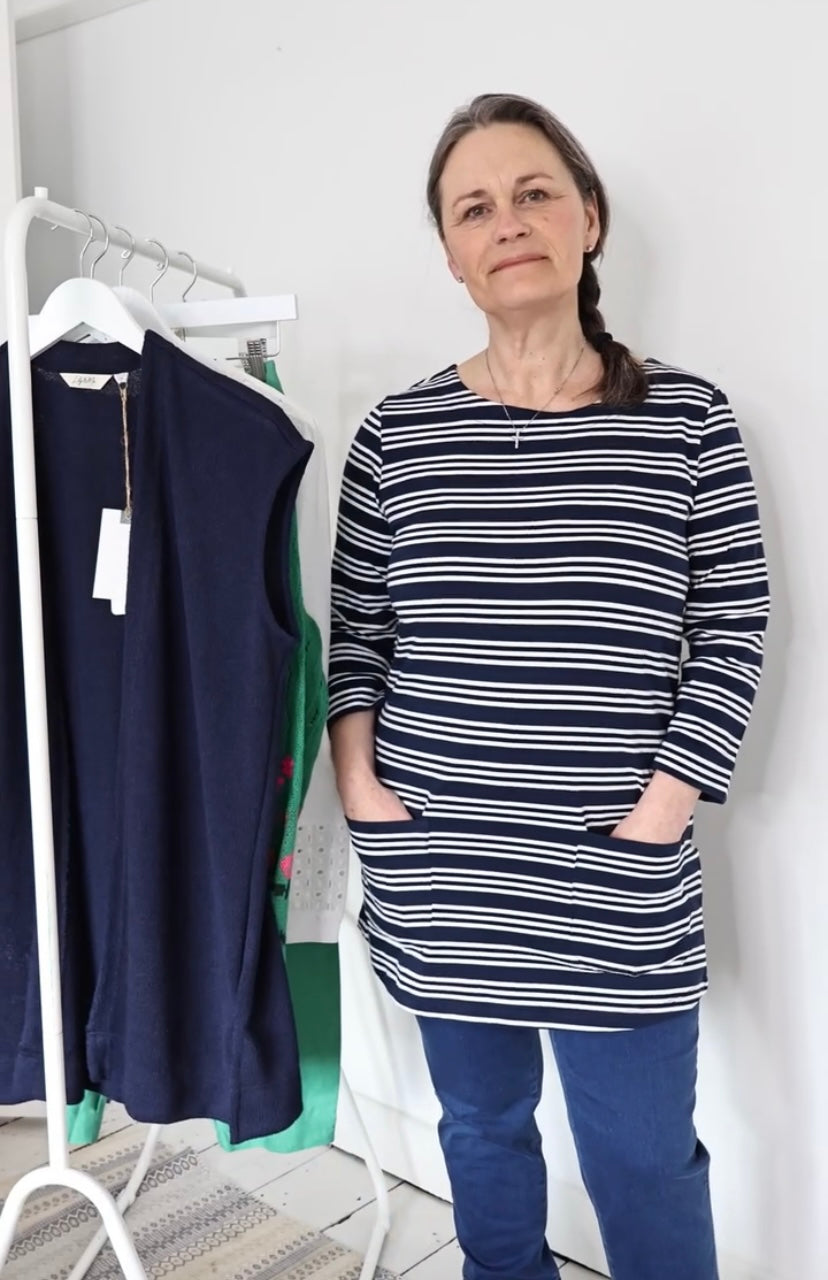 Coastal Tunic - Basic Stripe - Navy/Ecru