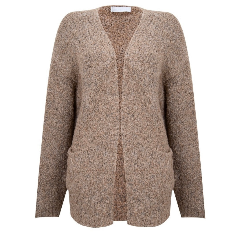 VALLIE WOOL BLEND SHORT CARDIGAN - BEIGE