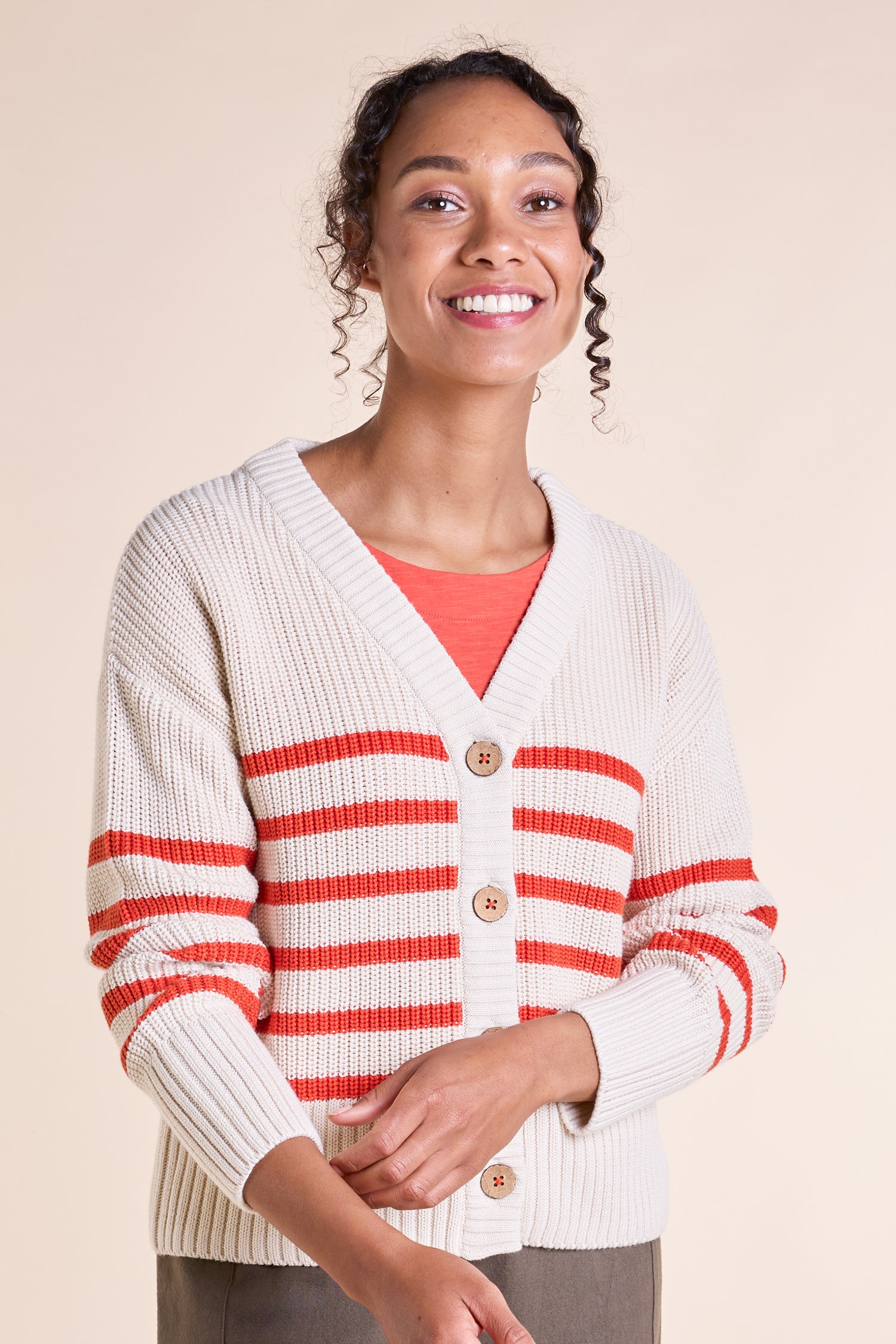 NOMADS ORGANIC COTTON STRIPED CARDI