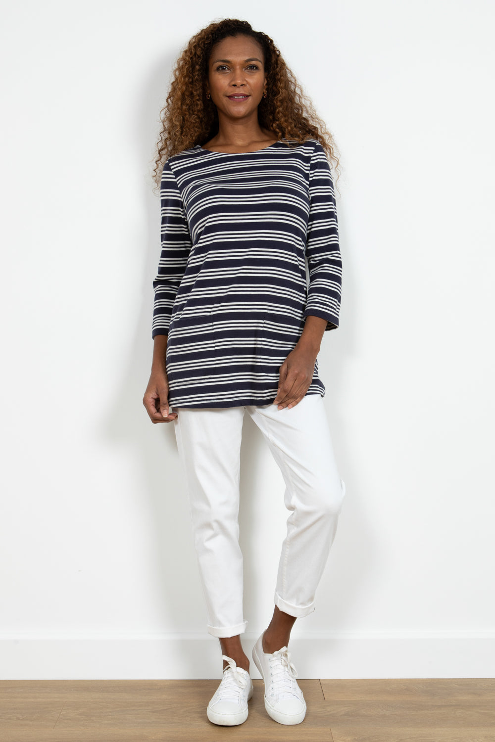 Coastal Tunic Basic Stripe - Navy/Ecru