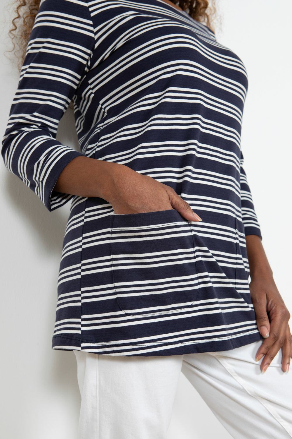 Coastal Tunic Basic Stripe - Navy/Ecru