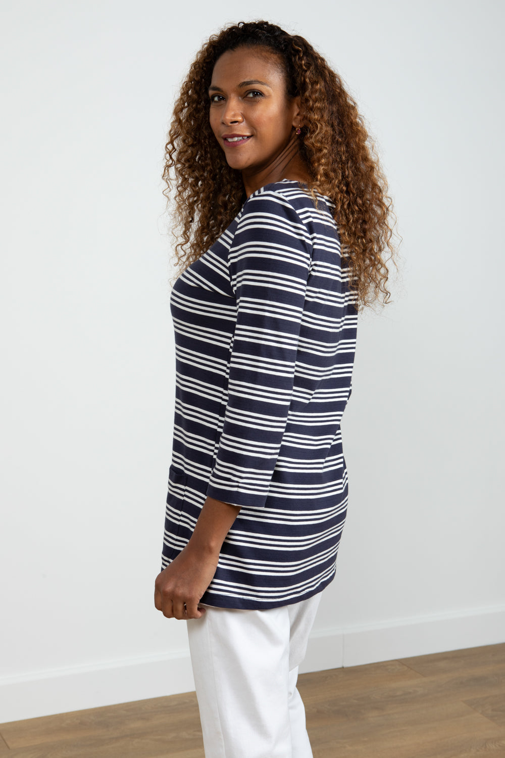 Coastal Tunic Basic Stripe - Navy/Ecru