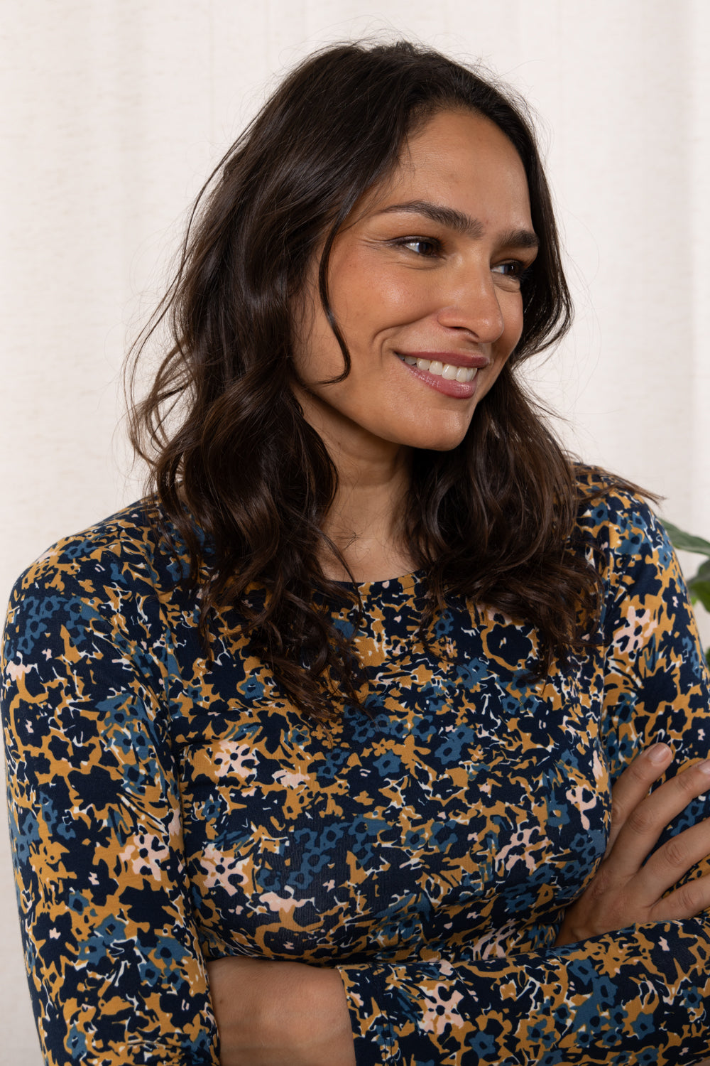 LILY & ME LONG SLEEVE COTTON TOP - MUSTARD