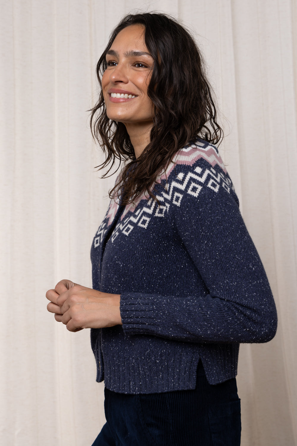 FITZ COTTON WINTER CARDIGAN - NAVY