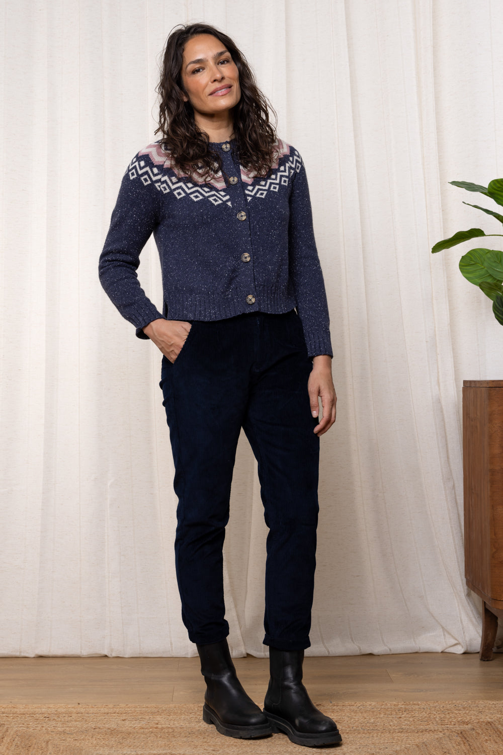 FITZ COTTON WINTER CARDIGAN - NAVY
