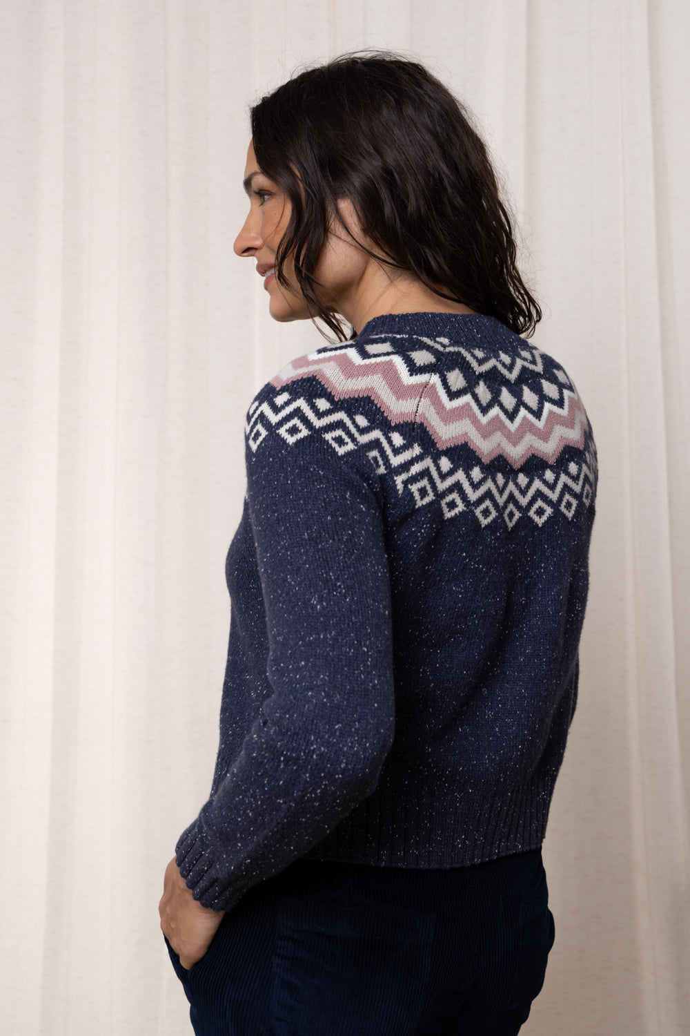 FITZ COTTON WINTER CARDIGAN - NAVY