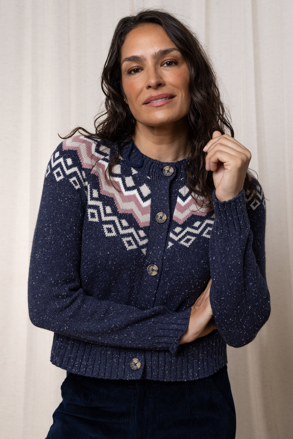 FITZ COTTON WINTER CARDIGAN - NAVY