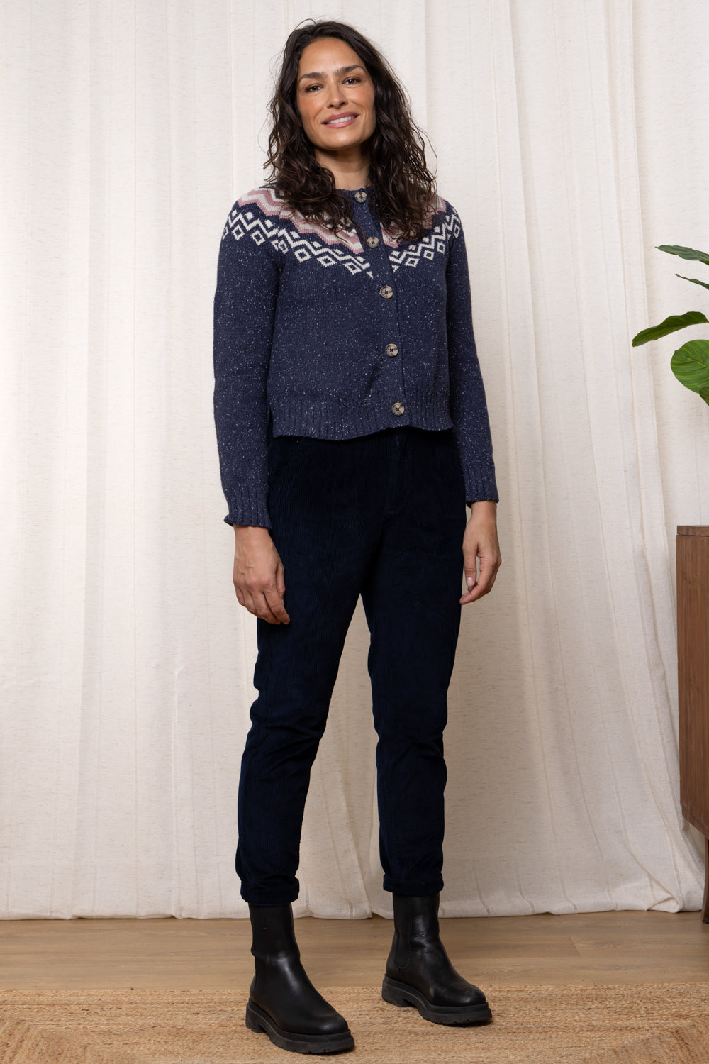 FITZ COTTON WINTER CARDIGAN - NAVY