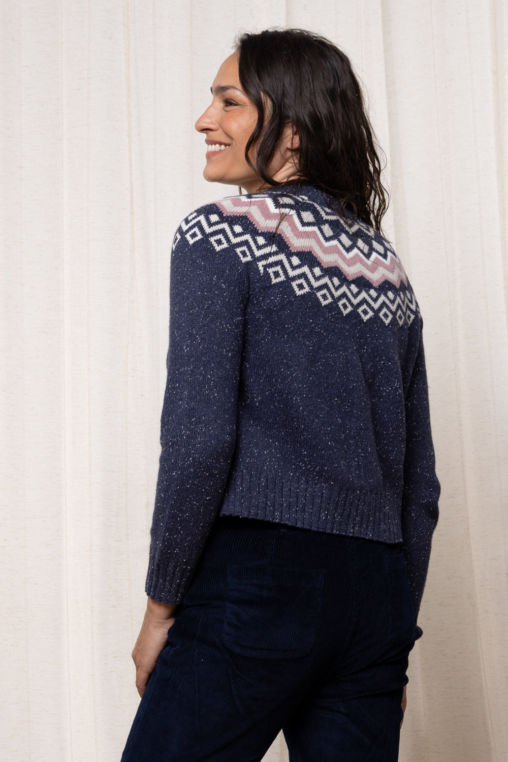 FITZ COTTON WINTER CARDIGAN - NAVY