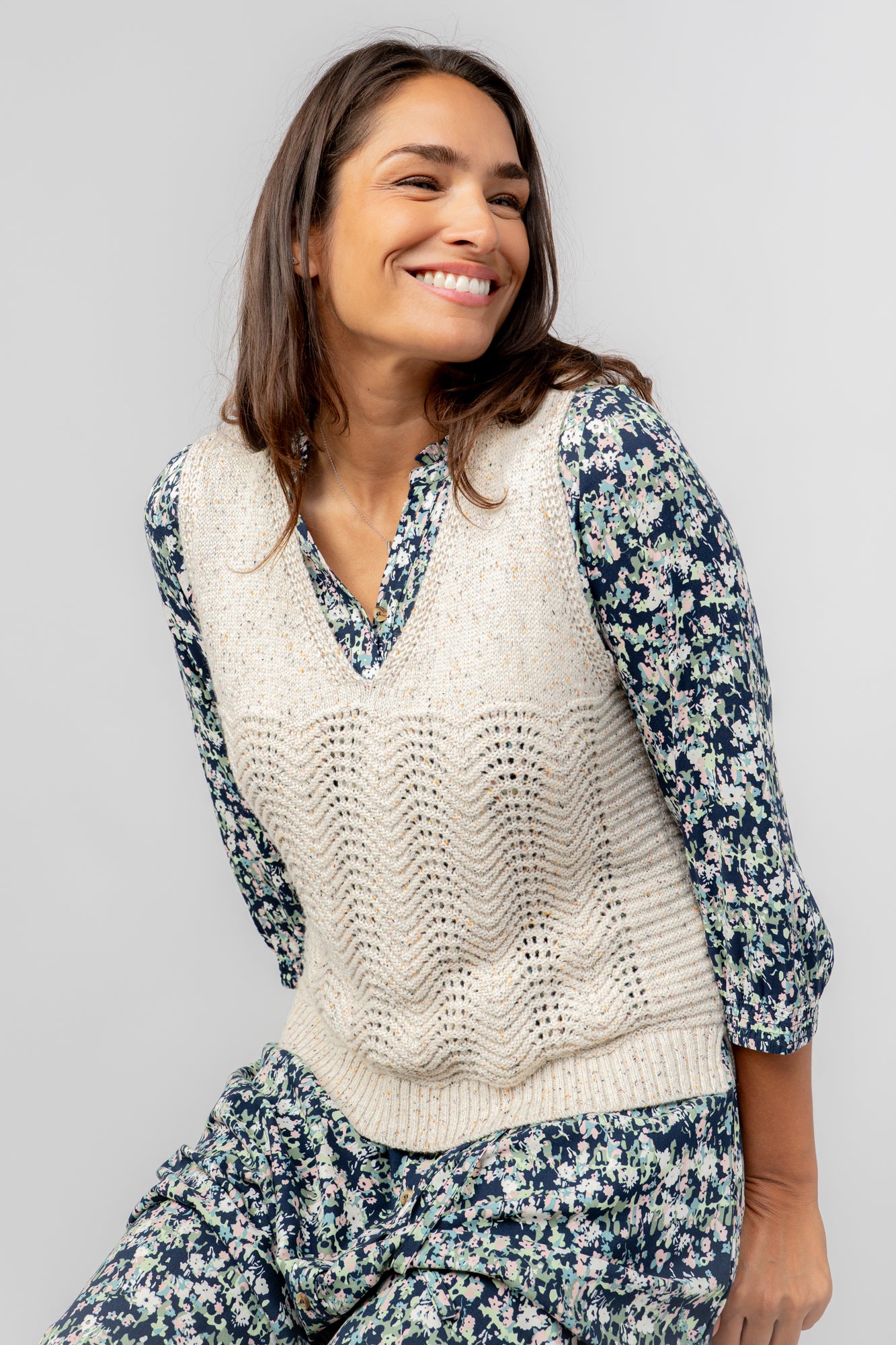 LILY & ME AELIA TANK - OATMEAL FLECK
