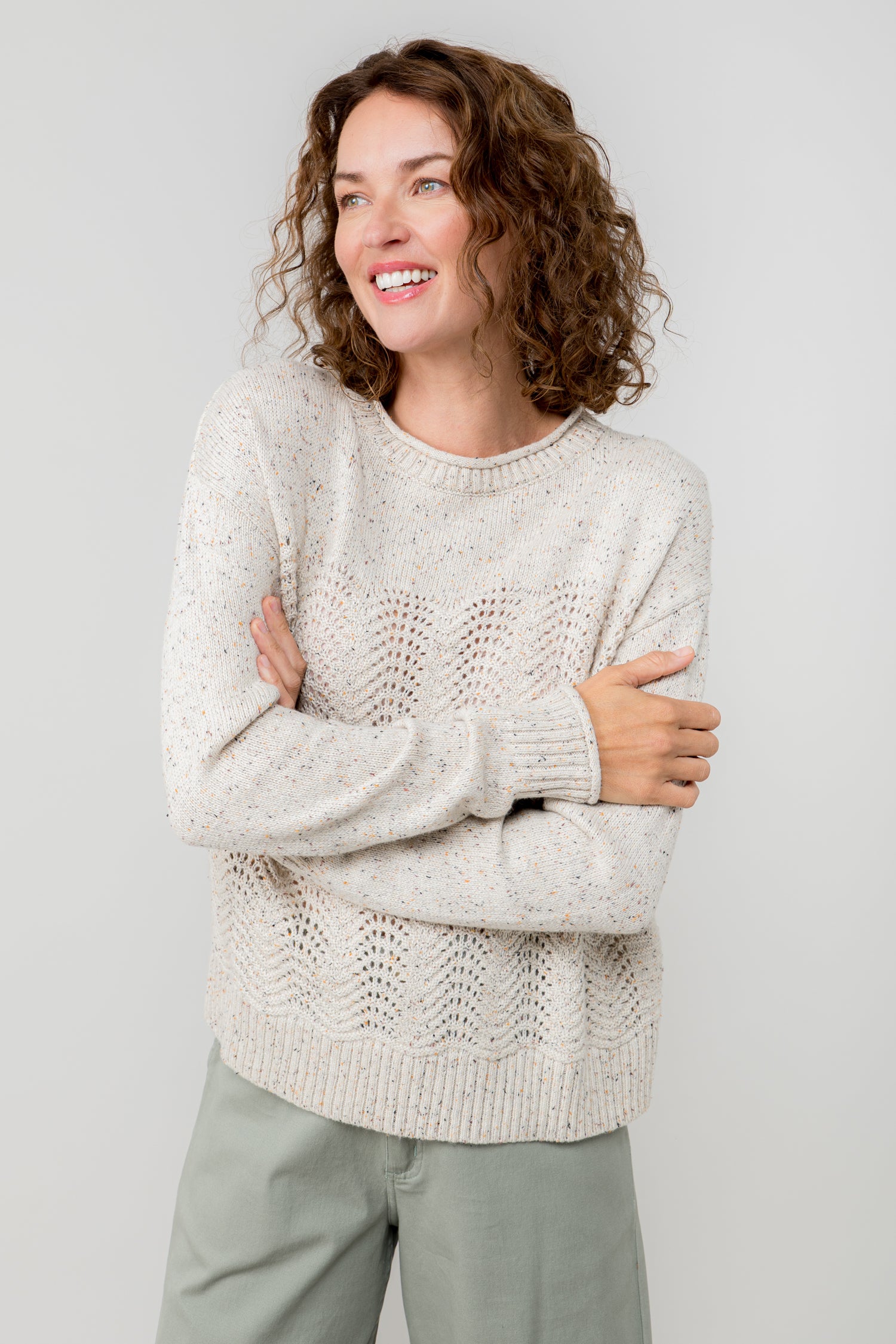 LILY & ME LEAH JUMPER - OATMEAL FLECK