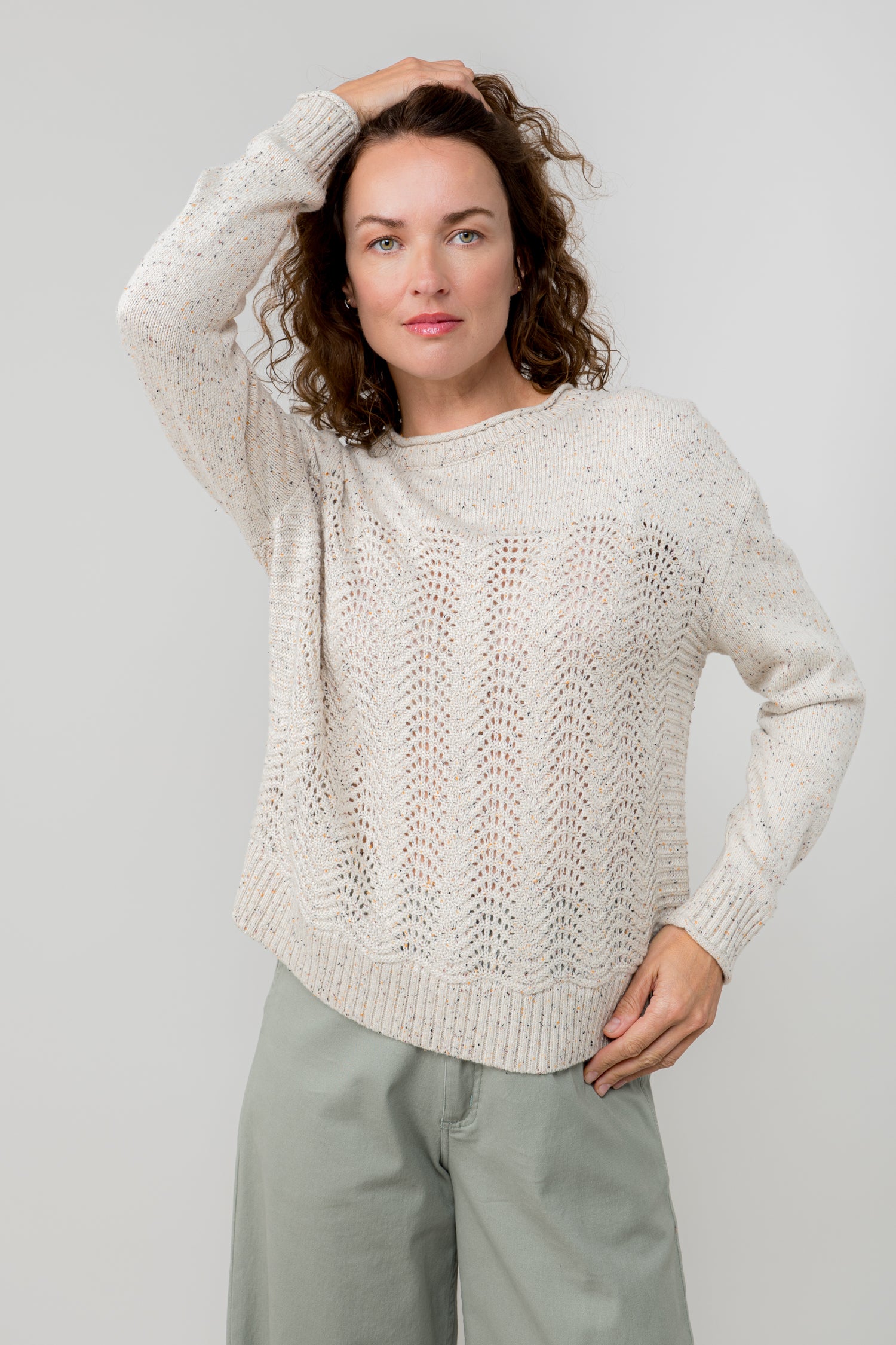 LILY & ME LEAH JUMPER - OATMEAL FLECK