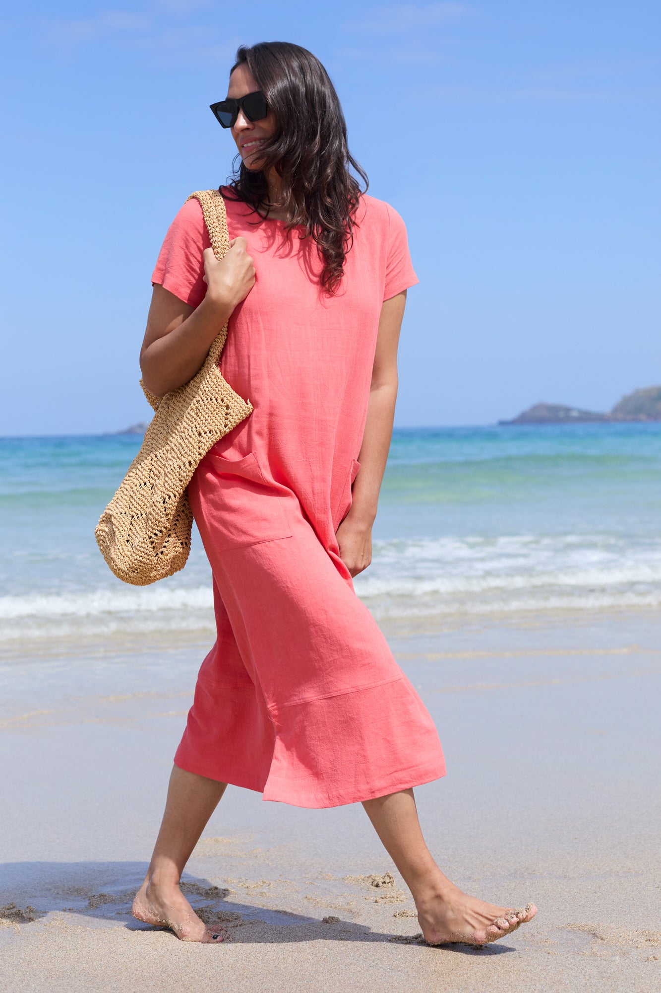 LILY & ME SUMMER BREEZE DRESS - LIGHT CORAL