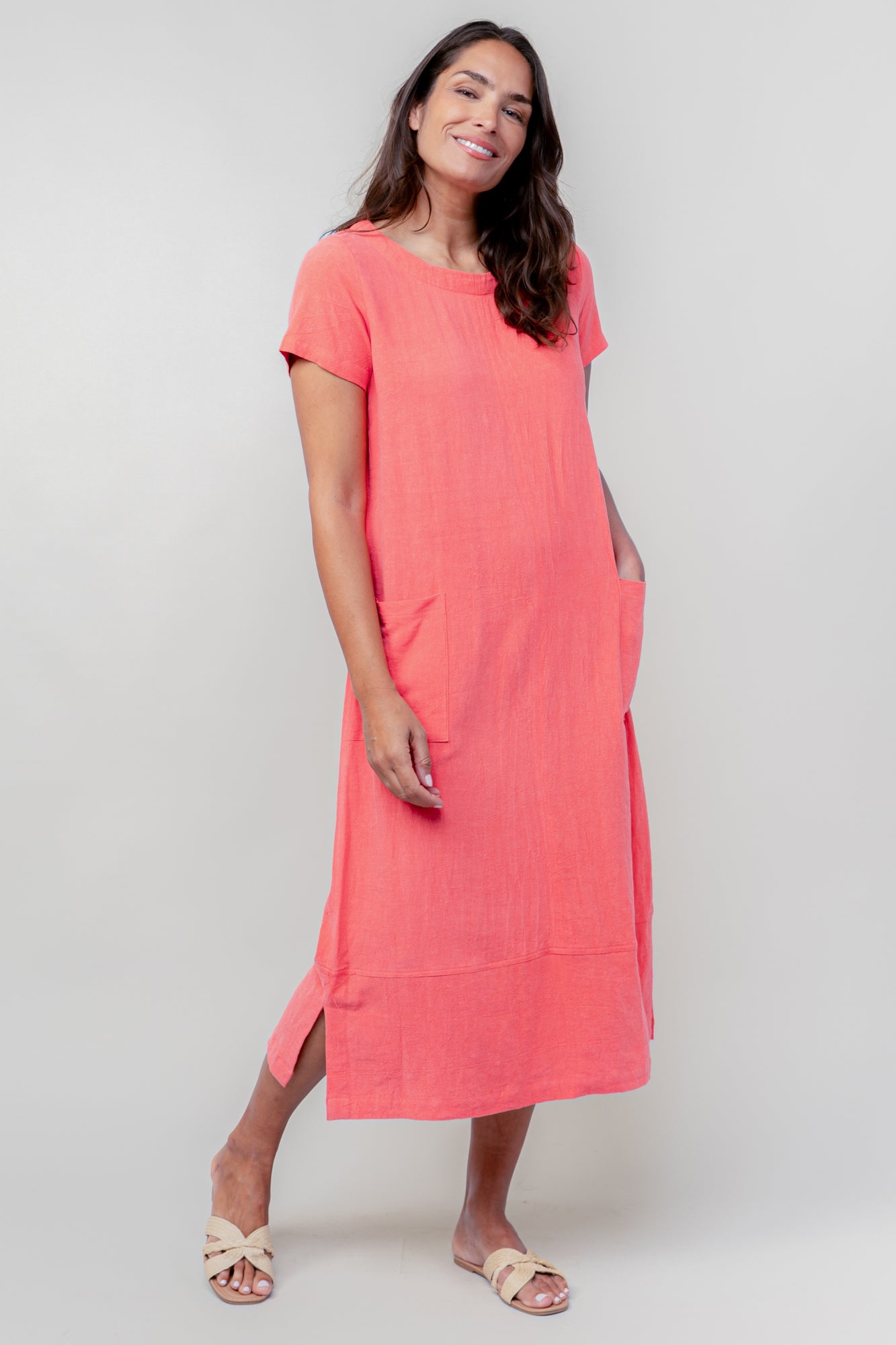 LILY & ME SUMMER BREEZE DRESS - LIGHT CORAL