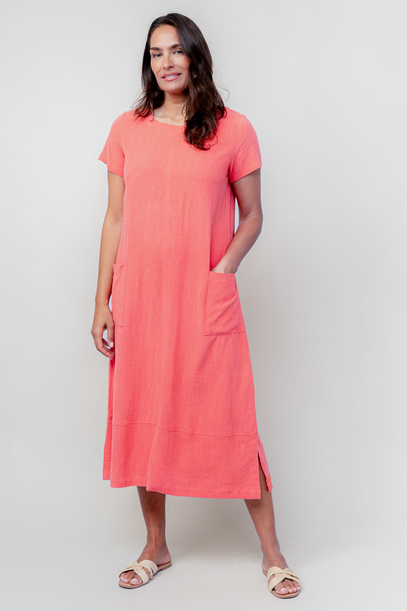 LILY & ME SUMMER BREEZE DRESS - LIGHT CORAL