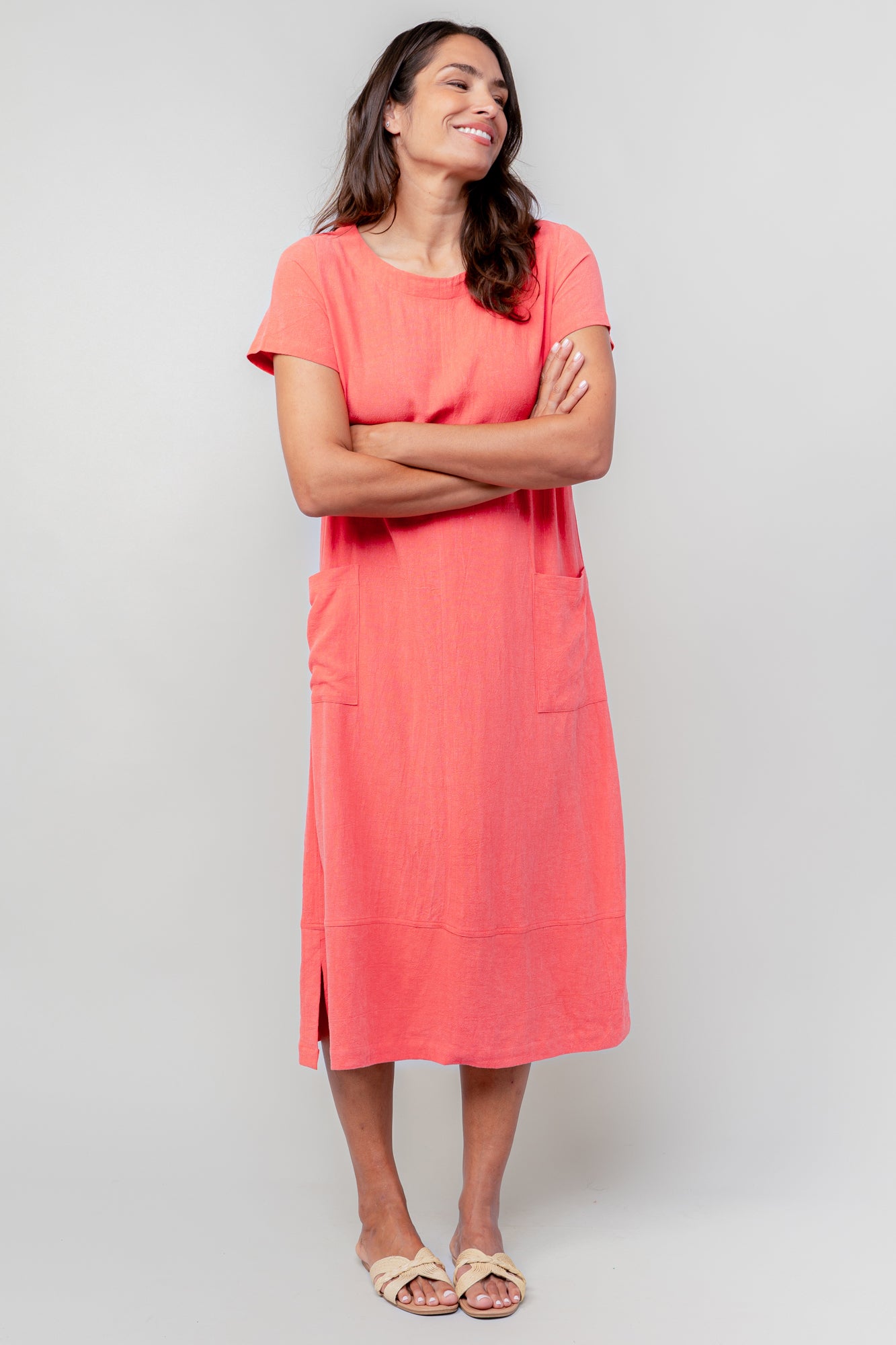 LILY & ME SUMMER BREEZE DRESS - LIGHT CORAL