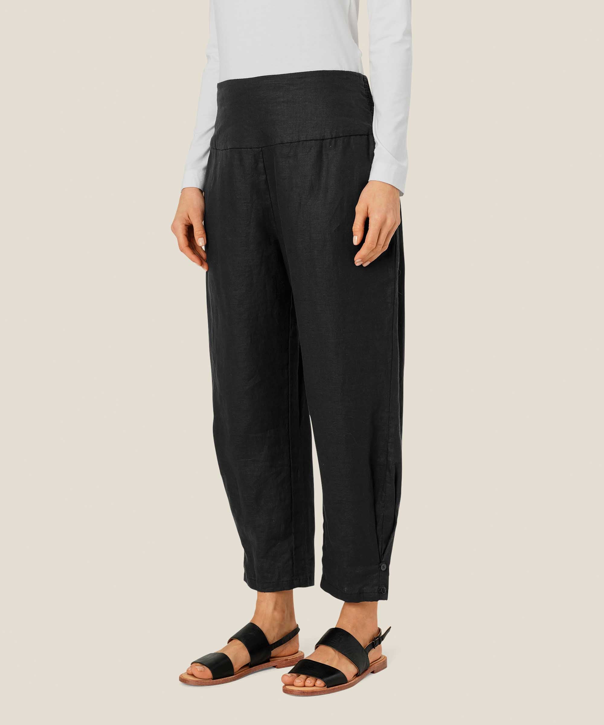 MASAI MaPENNA LINEN TROUSERS - BLACK