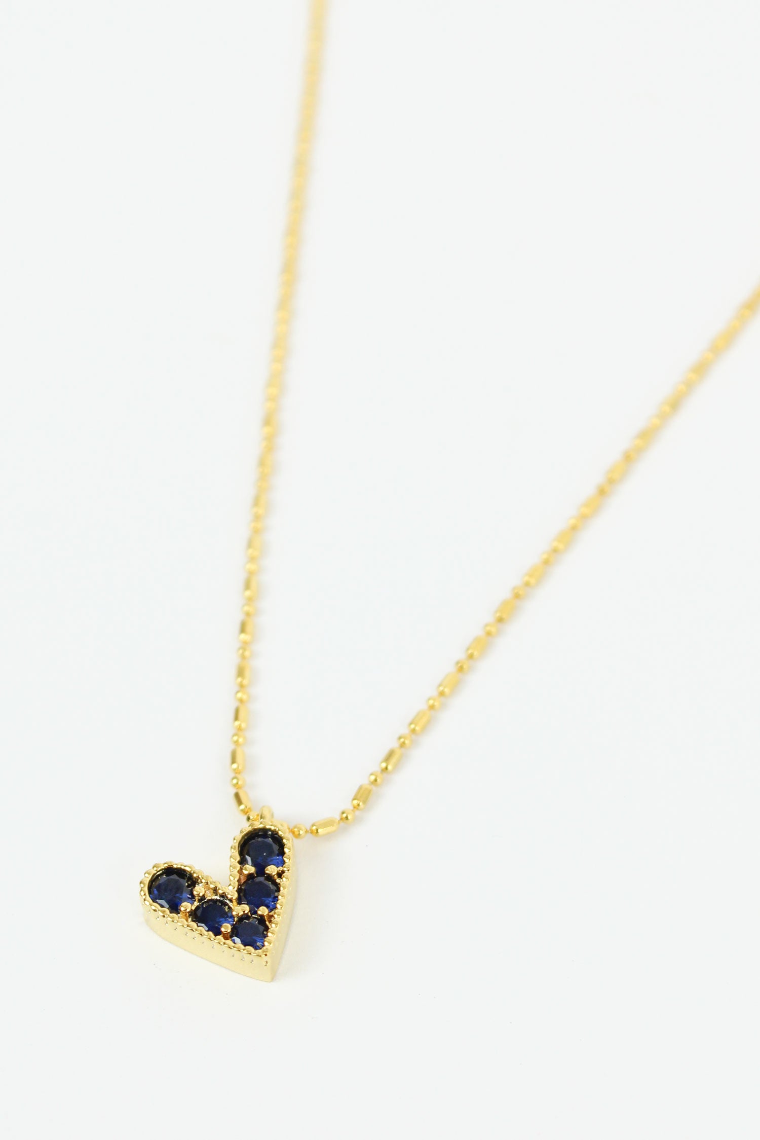 MY DORIS GREY GEMSTONE HEART NECKLACE