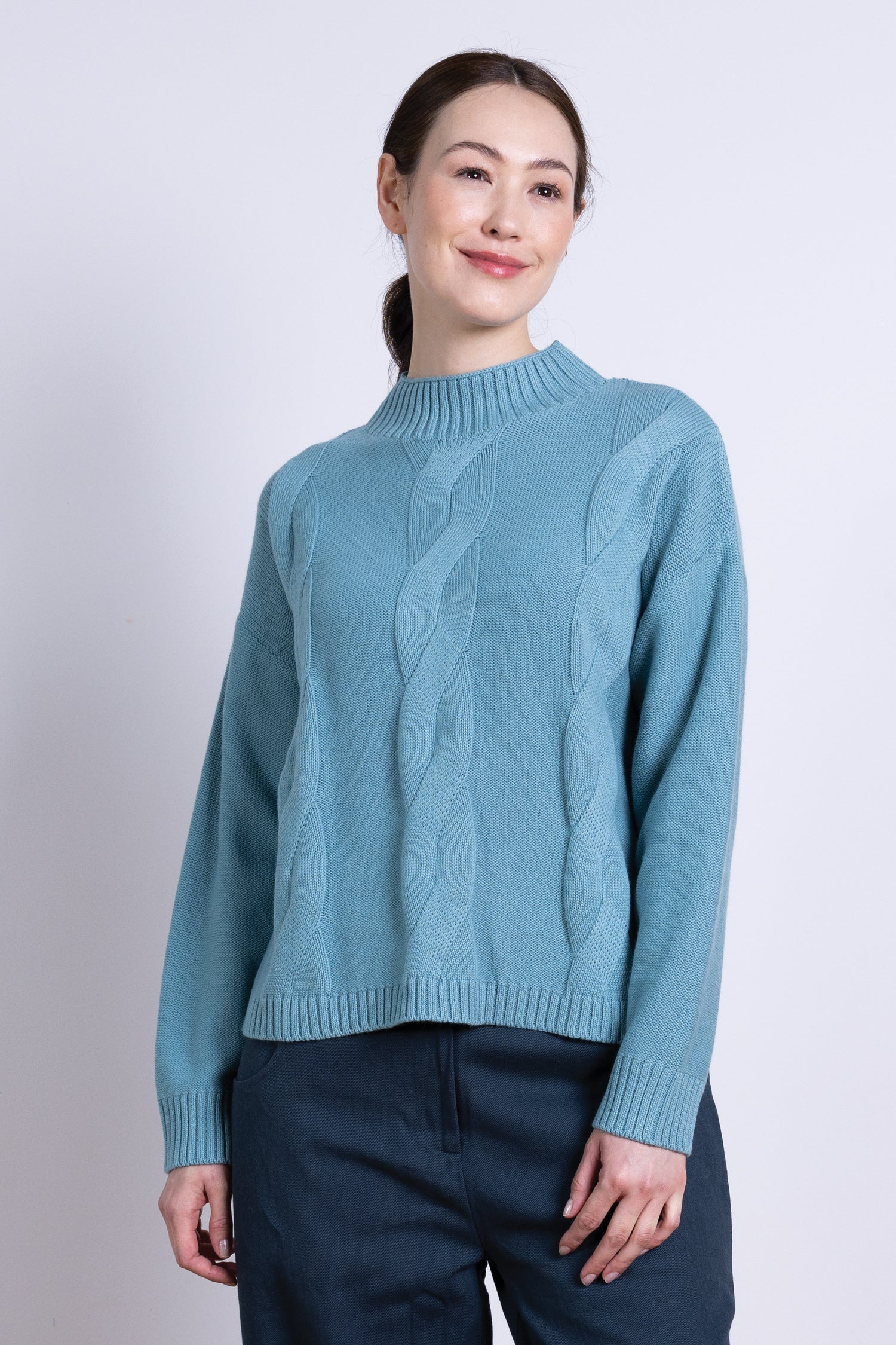 NOMADS CABLE KNIT JUMPER - ARTIC