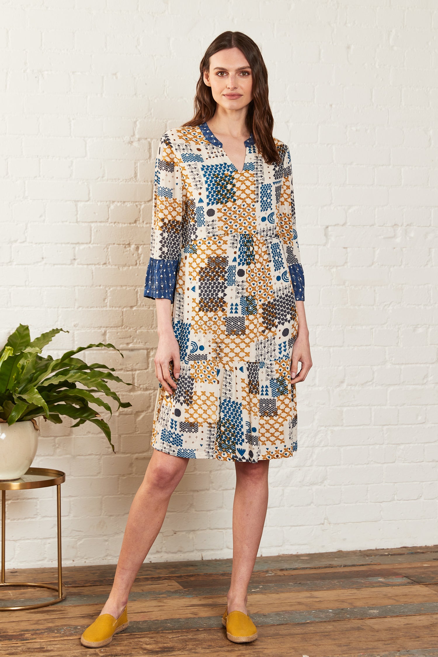 VISCOSE DAKOTA GATHERED TUNIC DRESS