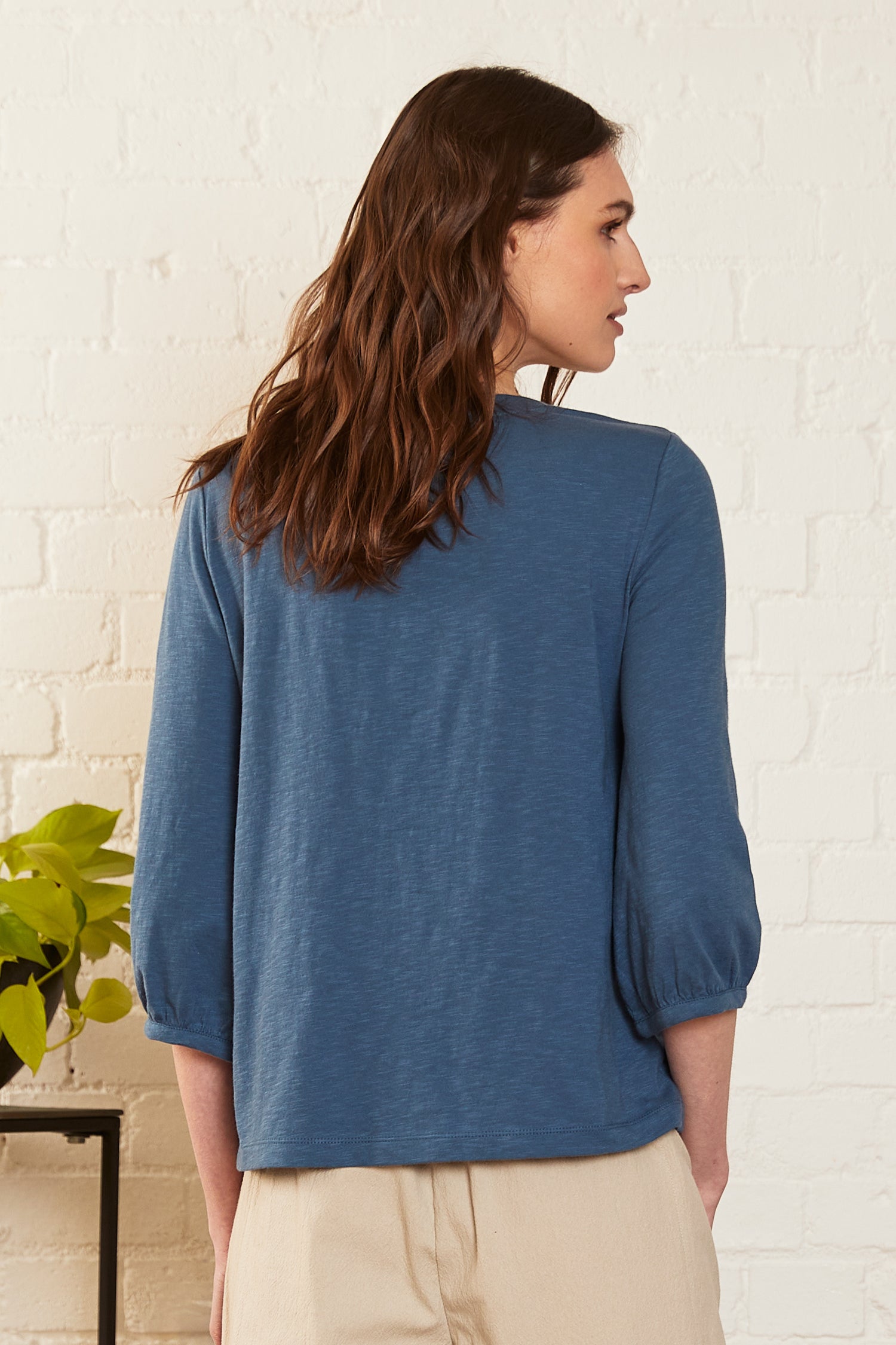 ORGANIC COTTON JERSEY TOP - SKY