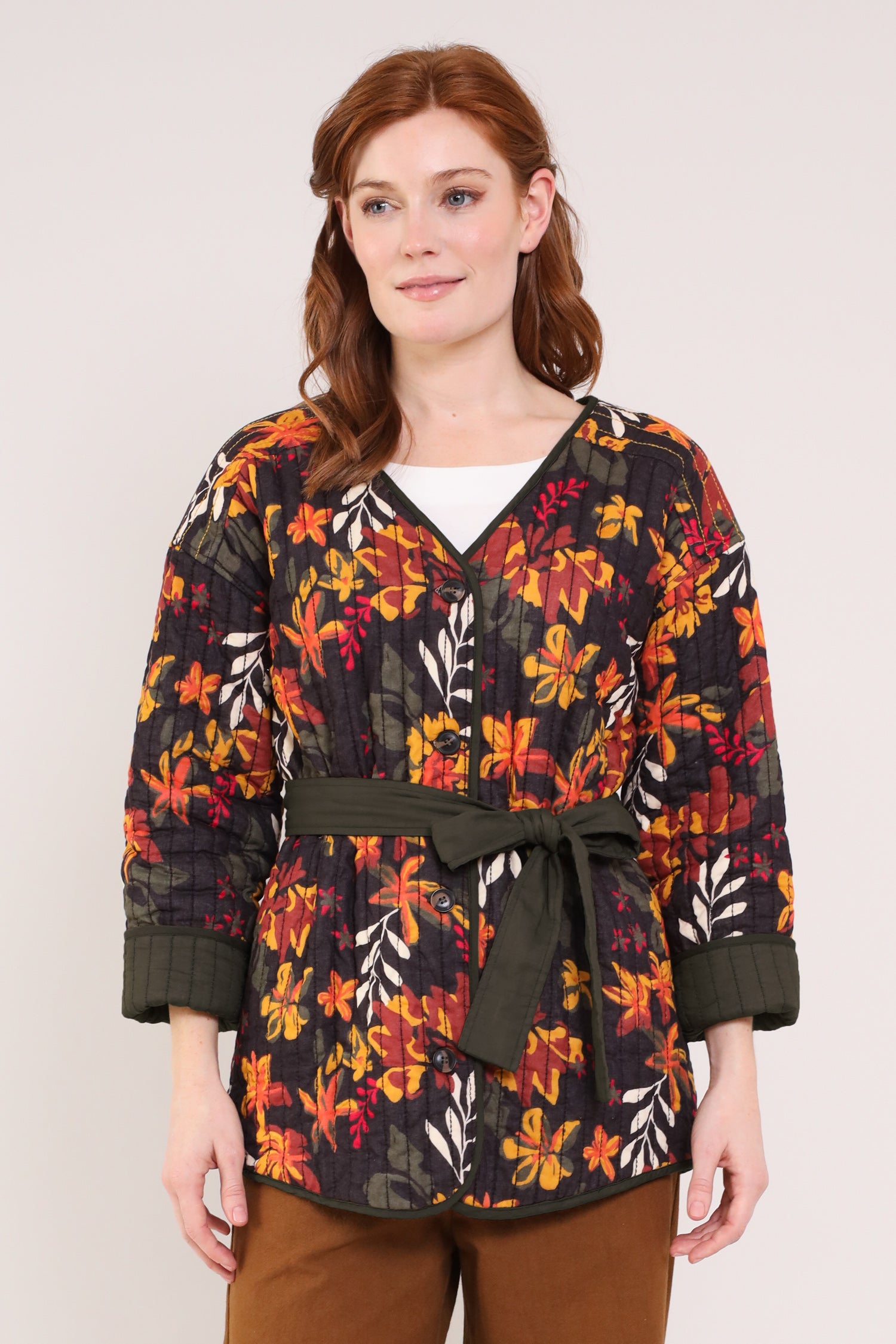 REVERSIBLE QUILTED JACKET - KHAKI