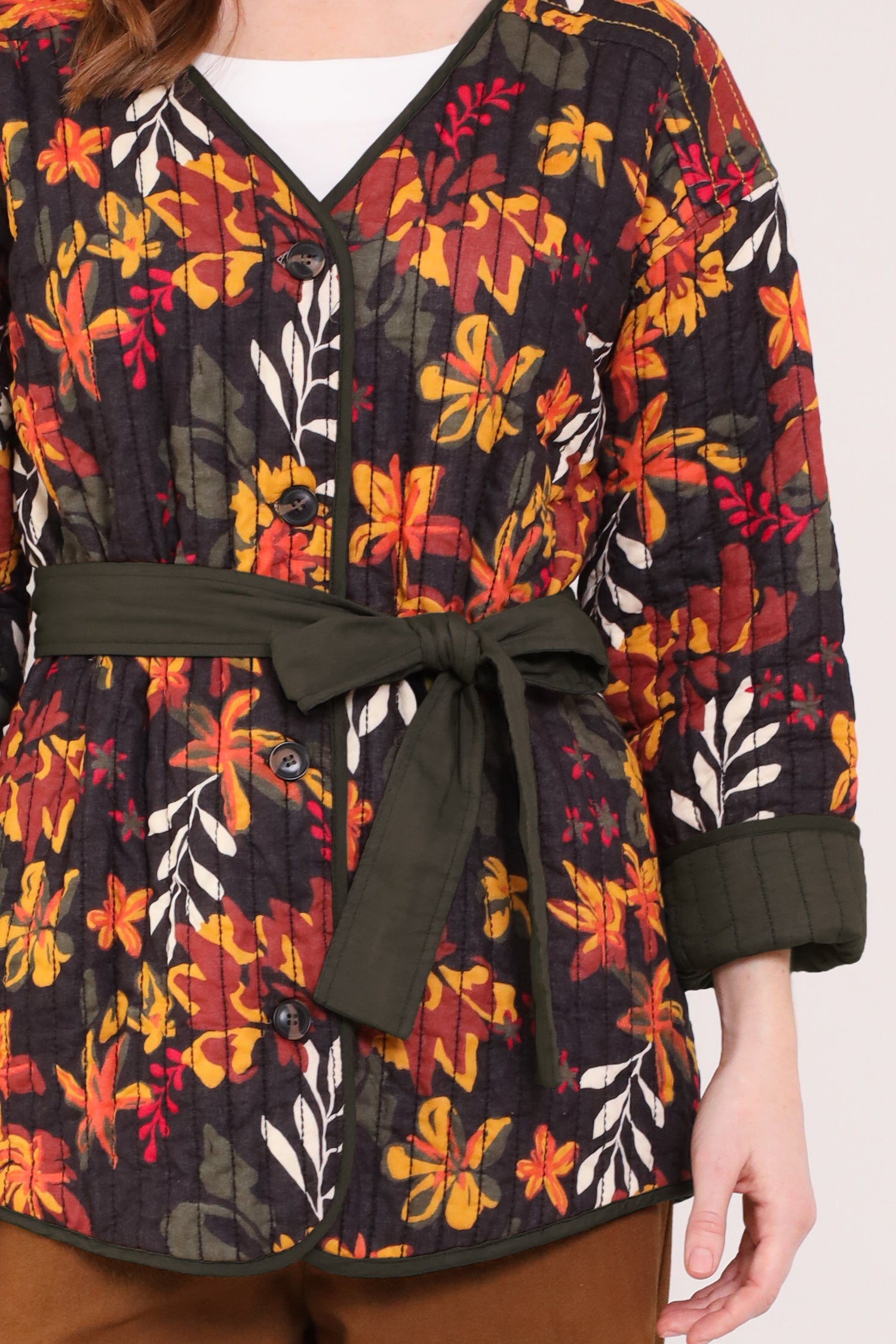 REVERSIBLE QUILTED JACKET - KHAKI