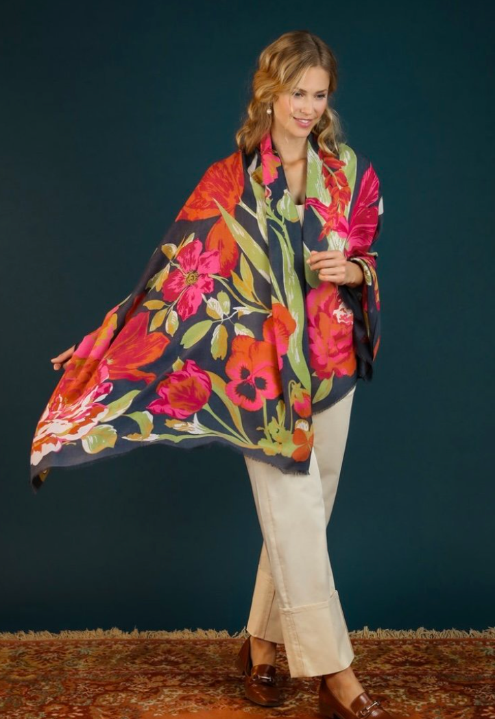 Print Floral Tapestry Scarf