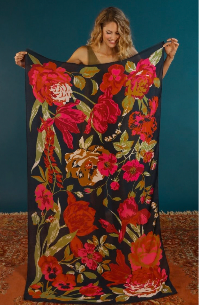 Print Floral Tapestry Scarf