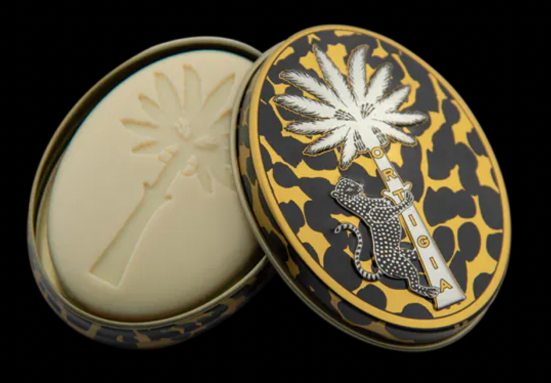 Ortigia 'Ambra Nera ' Soap 25g in Tin