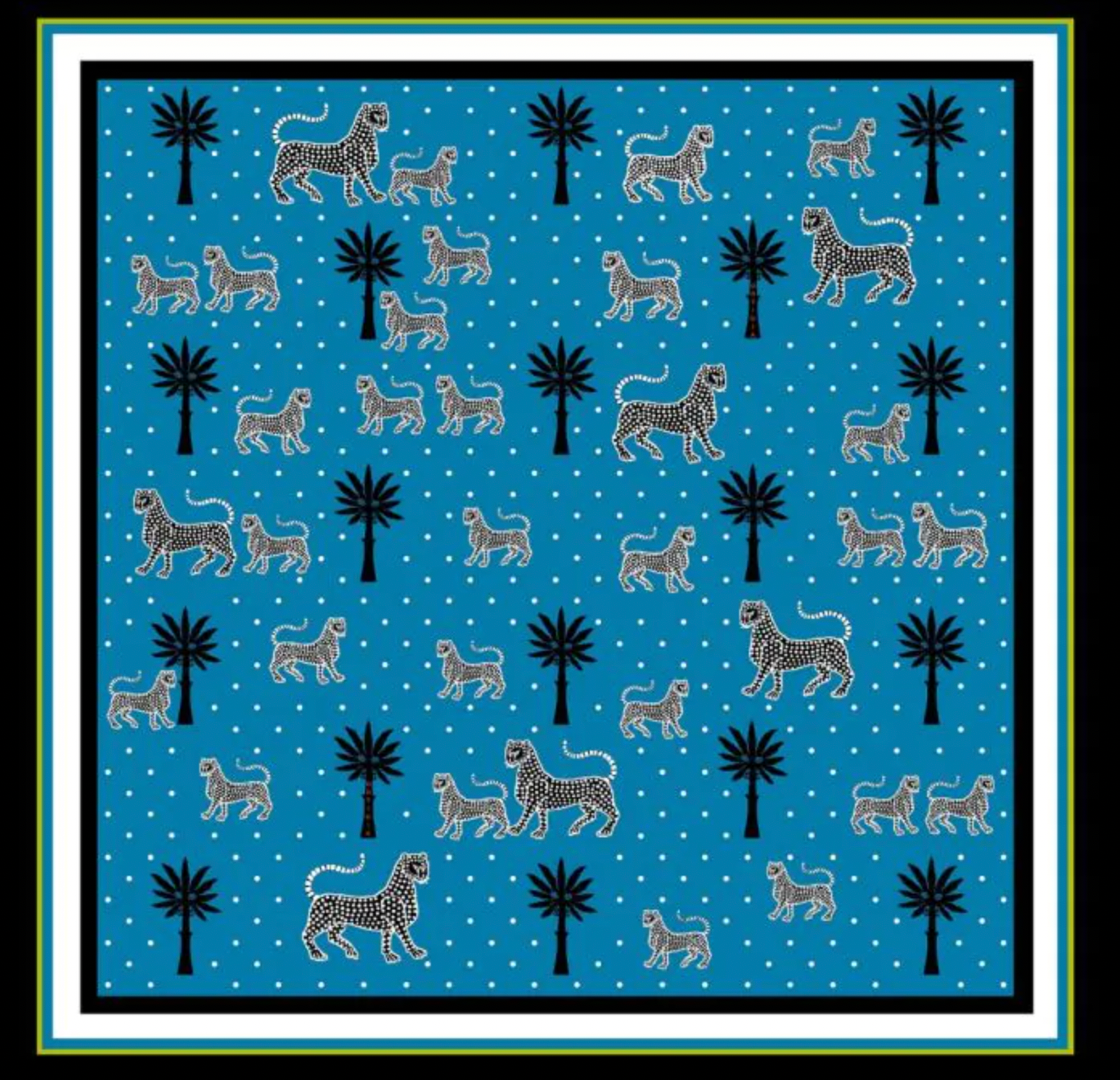 Ortigia Square Silk Scarf - Blue