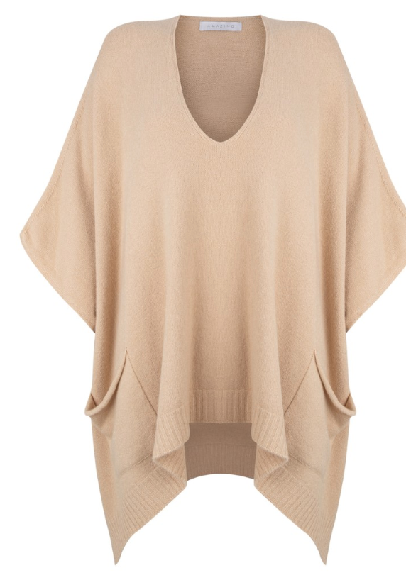 Two Pocket Throwover Knit - Latte
