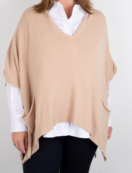 Two Pocket Throwover Knit - Latte