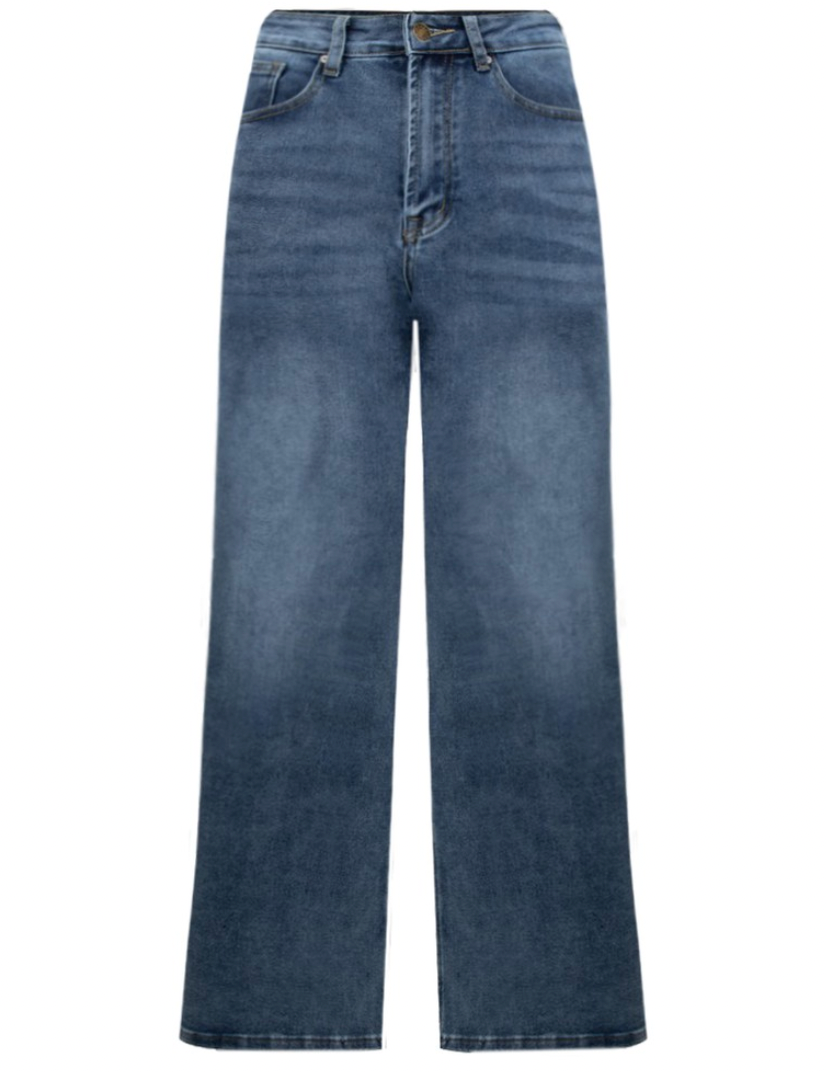 VINTAGE WASH WIDE LEG DENIM JEAN