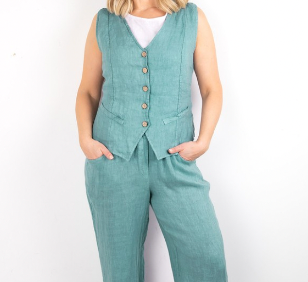 KITTY LINEN WAISTCOAT - AGATA