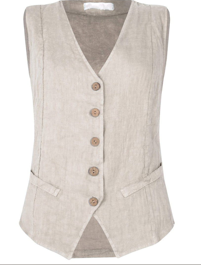 KITTY LINEN WAITCOAT - NATURAL