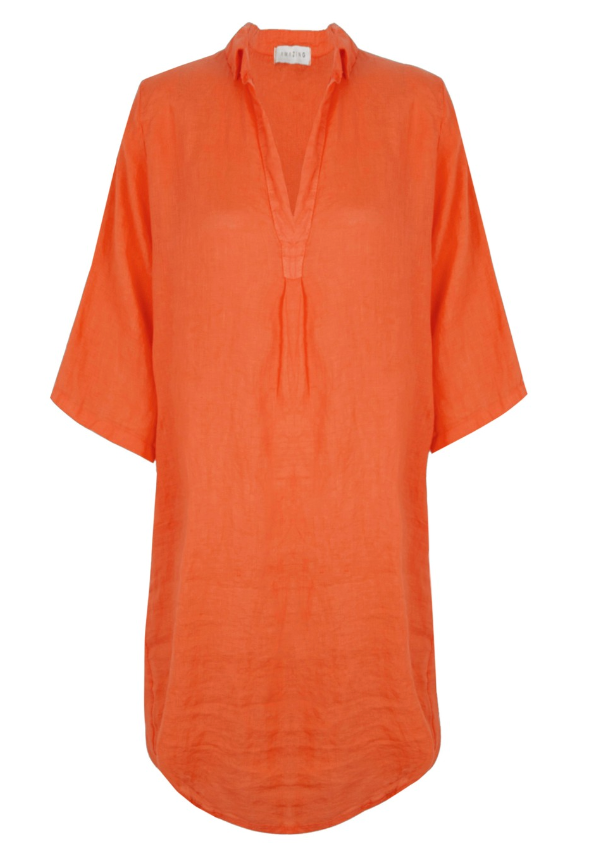 BELA LINEN DRESS - PAPAYA