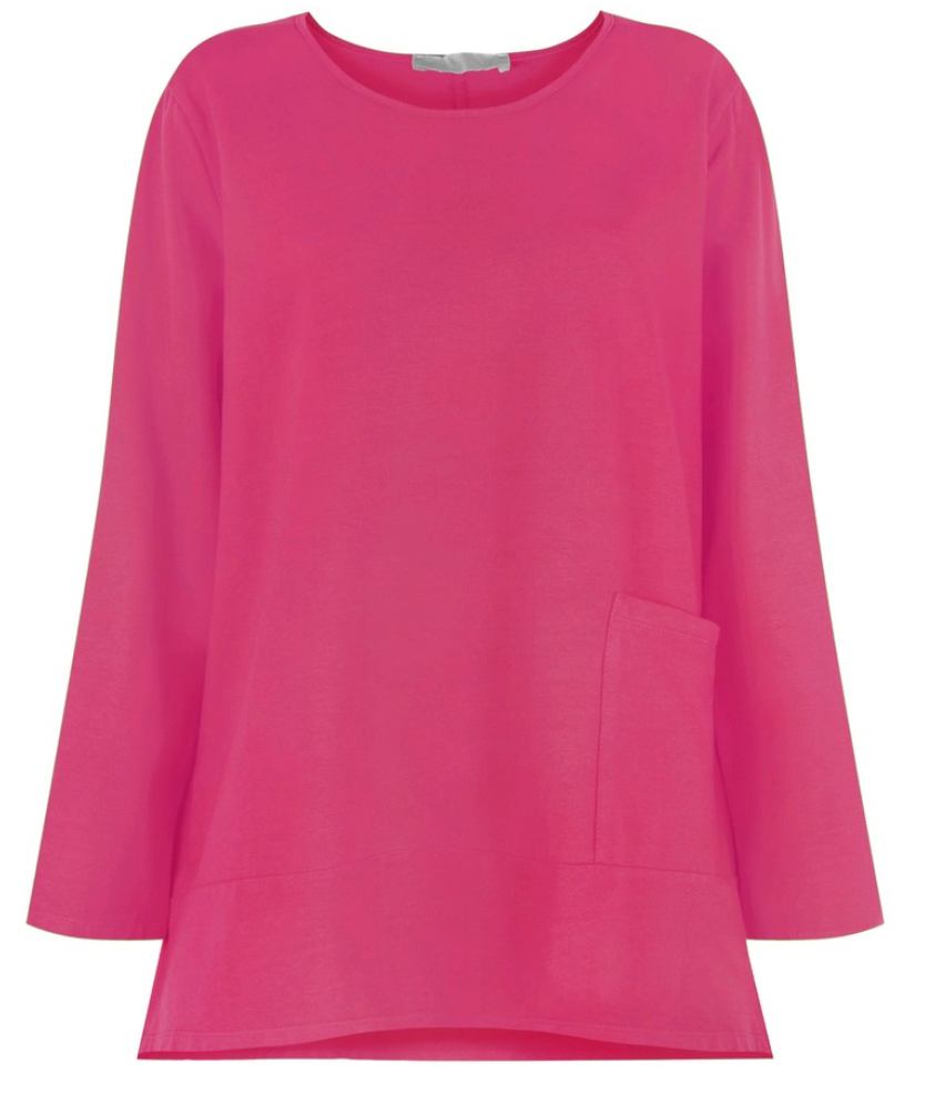 GEORGIE OVERSIZED COTTON JERSEY TOP - FUCHSIA