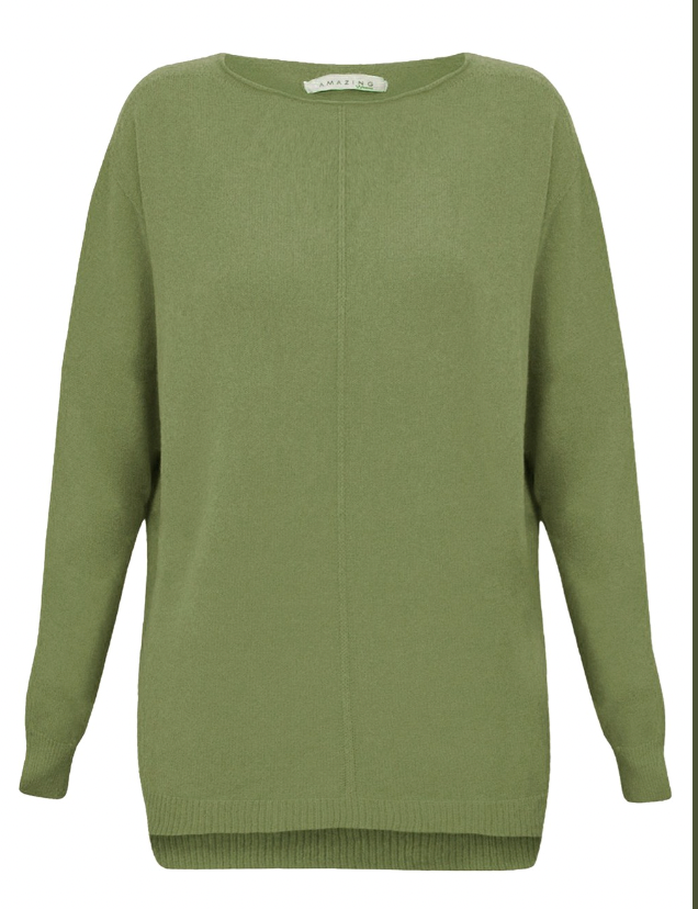 MAGGIE SEAM FRONT SUPERSPOFT KNIT - APPLE