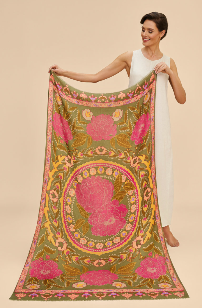 POWDER FOLK FLORAL ROSES SCARF