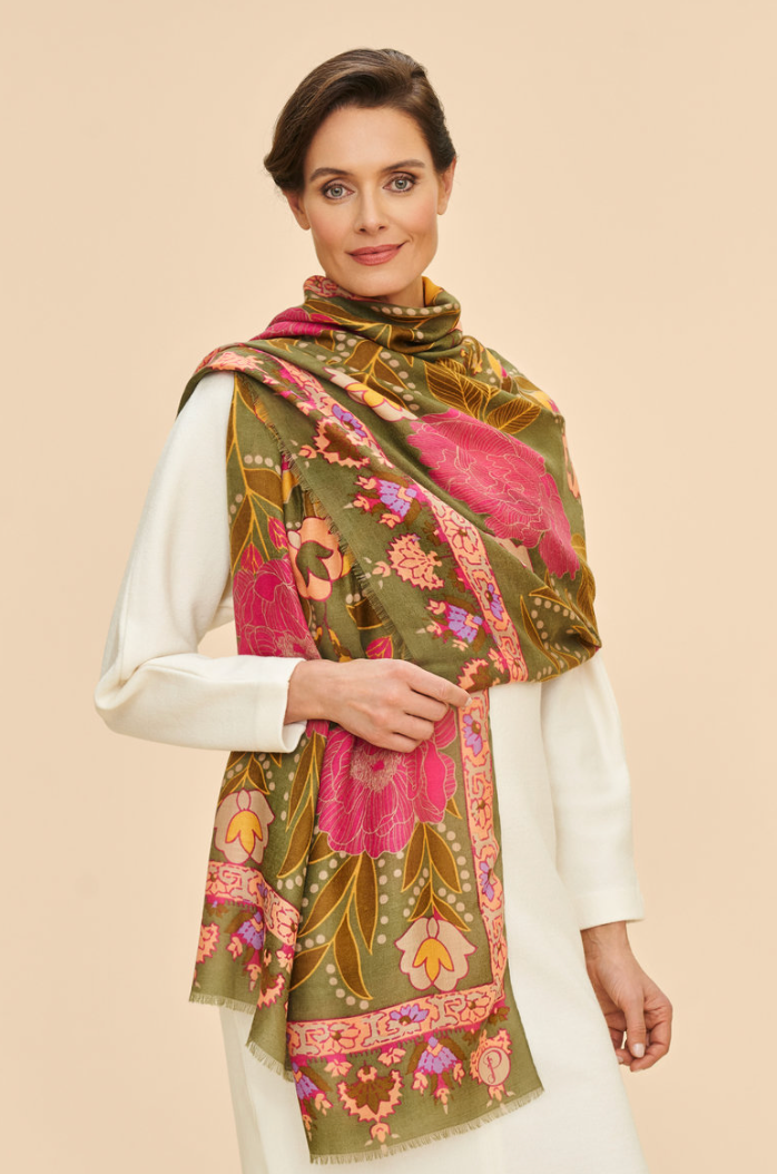 POWDER FOLK FLORAL ROSES SCARF